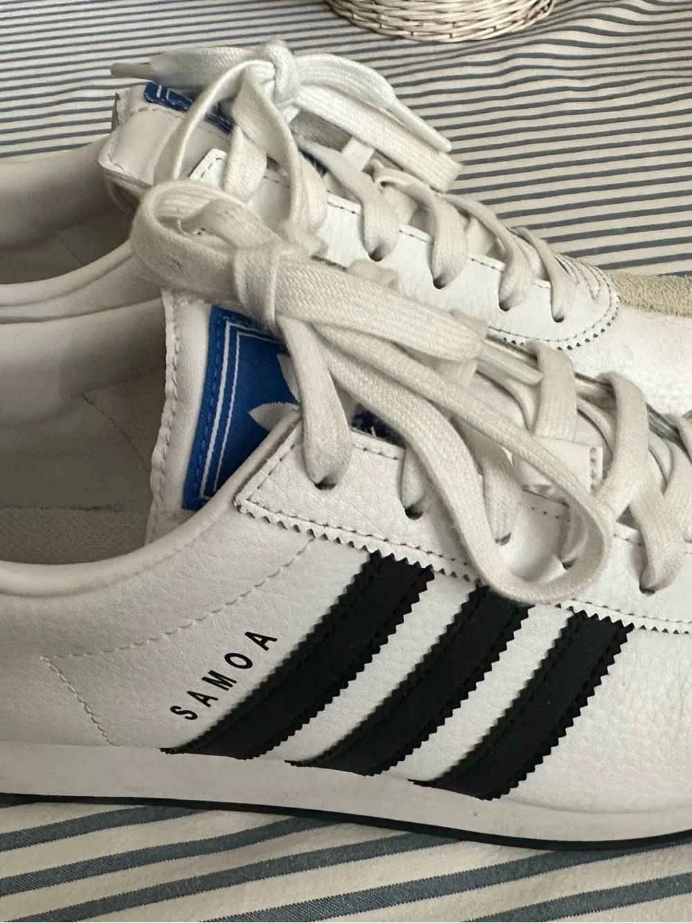 adidas Samoa White with Black Stripes Men's Sneakers